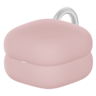 O casetă de încărcare LinkBuds Fit, cu o husă pentru casetă roz.