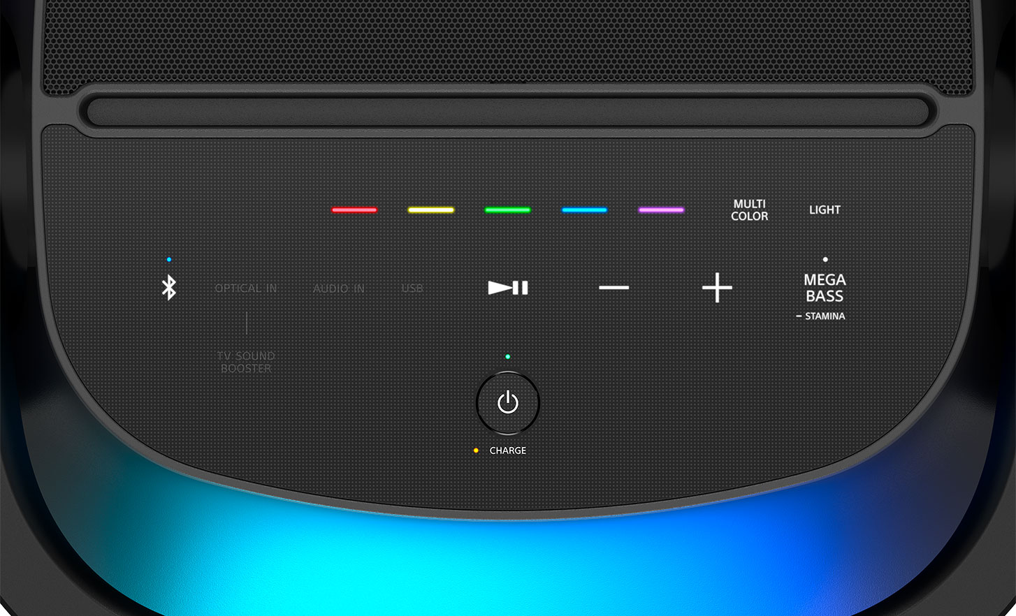 Imagine prim-plan cu panoul tactil superior al boxei wireless SRS-XV900