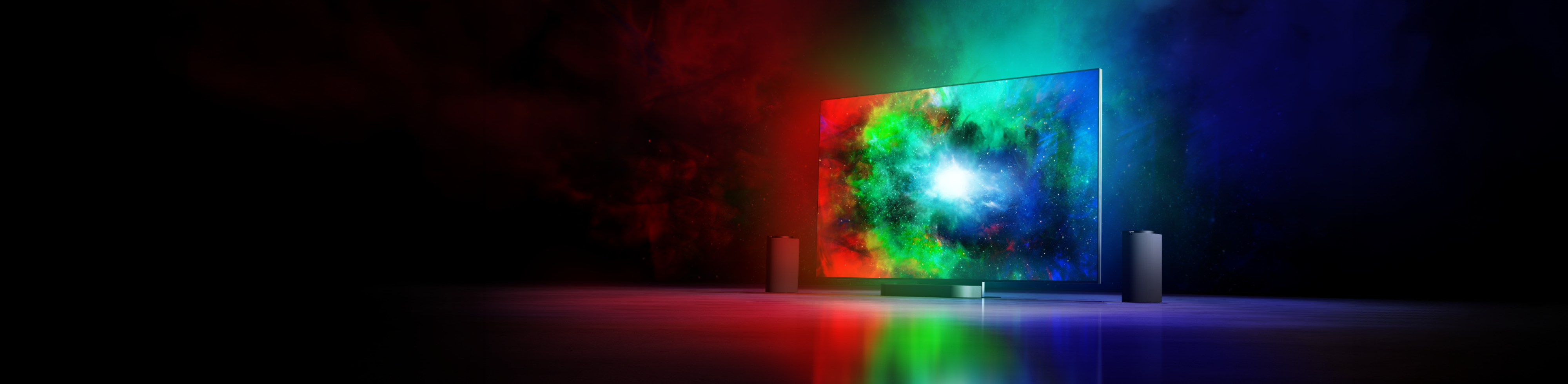 Noul BRAVIA Theatre Trio & televizor BRAVIA True RGB cu ecran colorat.